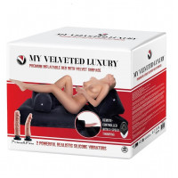 Надувная кровать класса люкс из бархата NMC RealisticX My Velveted Luxury и секс-машина, синяя