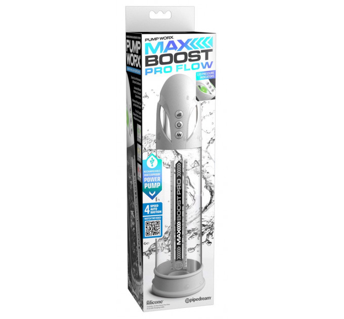 Помпа вакуммная Pipedream Pump Worx Max Boost Pro Flow белая, 30.6 см