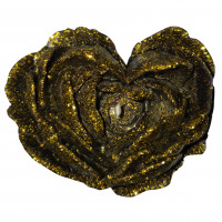 Свічка низькотемпературна у вигляді троянди з глітером GlowKink чорна, L