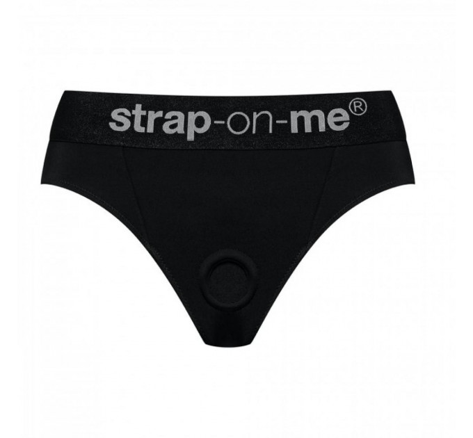 Трусики для страпону, S, Strap-On-Me кільцеве кріплення, з відритими сідницями, чорні