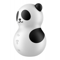 Вакуумный стимулятор с вибрацией Satisfyer Pocket Panda черно-белый, 8.9 см
