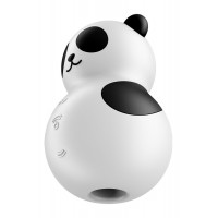 Вакуумный стимулятор с вибрацией Satisfyer Pocket Panda черно-белый, 8.9 см
