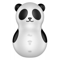 Вакуумный стимулятор с вибрацией Satisfyer Pocket Panda черно-белый, 8.9 см