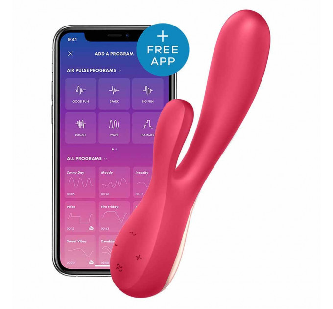 Вибратор кролик смарт Satisfyer Mono Flex, красный
