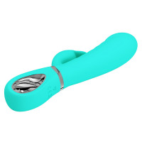 Вибратор-кролик Pretty Love Prescott мятный, ребристый, 20 х 3,9 см