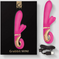 Вибратор-кролик с двумя отростками для клитора Grabbit GVibe, розовый, 23.5 см х 4 см