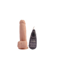 Вібратор реалістичний Chisa T-skin ReaL, з пультом, бежевий, 17.5 х 3.8 см