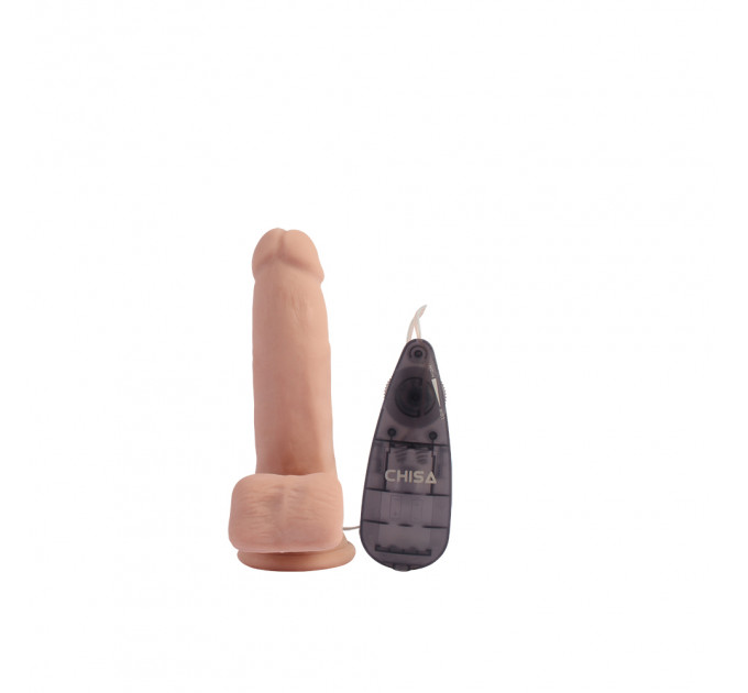 Вибратор реалистичный Chisa T-skin ReaL, с пультом, бежевый, 17.5 х 3.8 см