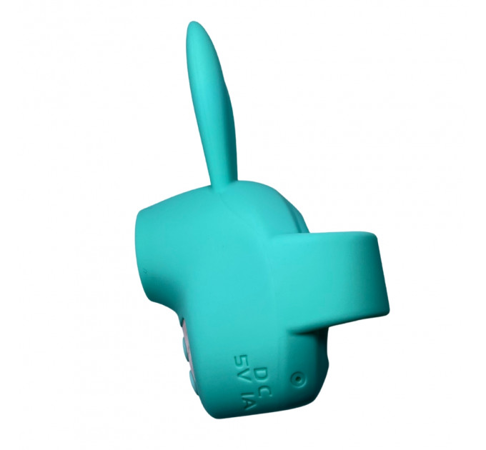 Вибростимулятор на палец Зайчик Passion Play, 12 режимов вибрации + 3 интенсивности, бирюзовый