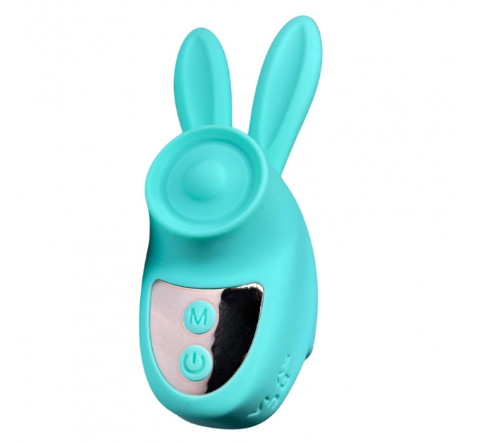 Вибростимулятор на палец Зайчик Passion Play, 12 режимов вибрации + 3 интенсивности, бирюзовый