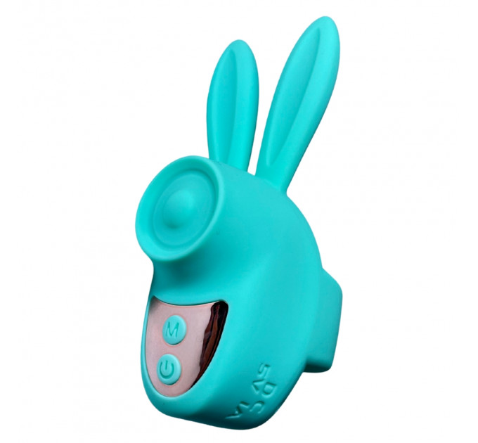 Вибростимулятор на палец Зайчик Passion Play, 12 режимов вибрации + 3 интенсивности, бирюзовый