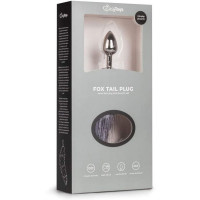 Анальна пробка із сірим хвостиком EasyToys Fox Tail Plug ,S