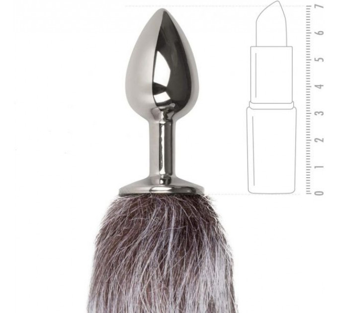 Анальная пробка с серым хвостиком EasyToys Fox Tail Plug ,S