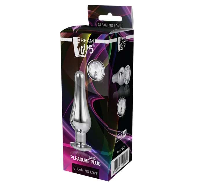 DT21825 анальна пробка конічної форми Dream Toys GLEAMING LOVE SILVER PLEASURE PLUG L