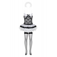 Костюм покоївки Obsessive Housemaid L / XL чорно-білий
