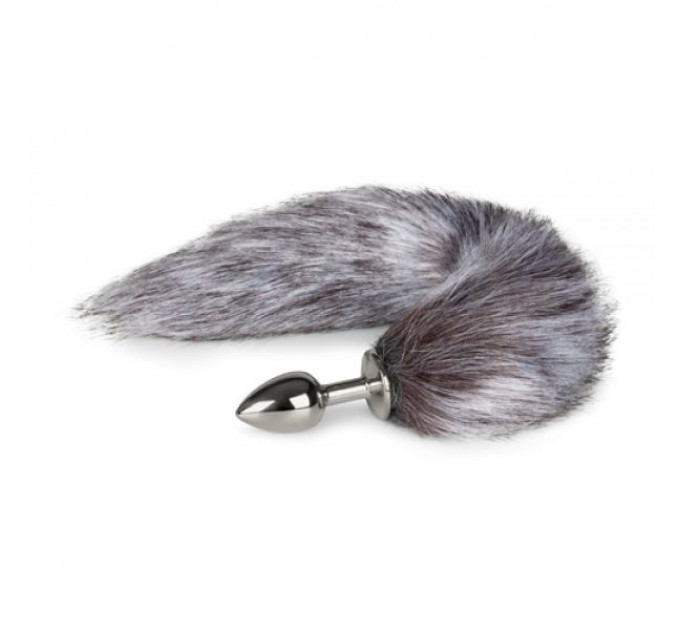 Анальная пробка с серым хвостиком EasyToys Fox Tail Plug ,S