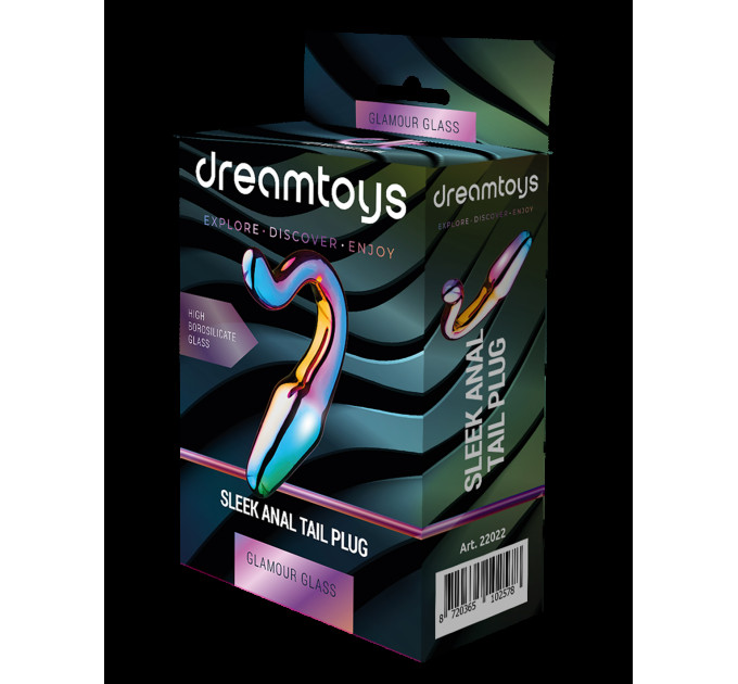 Анальный плаг из боросиликтного стекла GLAMOUR GLASS SLEEK ANAL TAIL PLUG