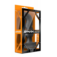 Анальная пробка с вибрацией 3-в-1 Blush Spark Ignition PRV-02 в цвете ,,карбон,,