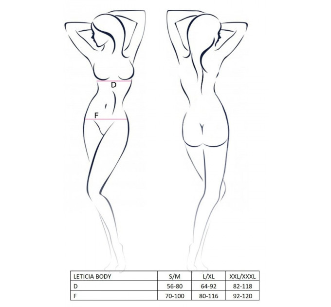 Боди с длинными рукавами и открытой грудью LETICIA BODY black S/M - Passion