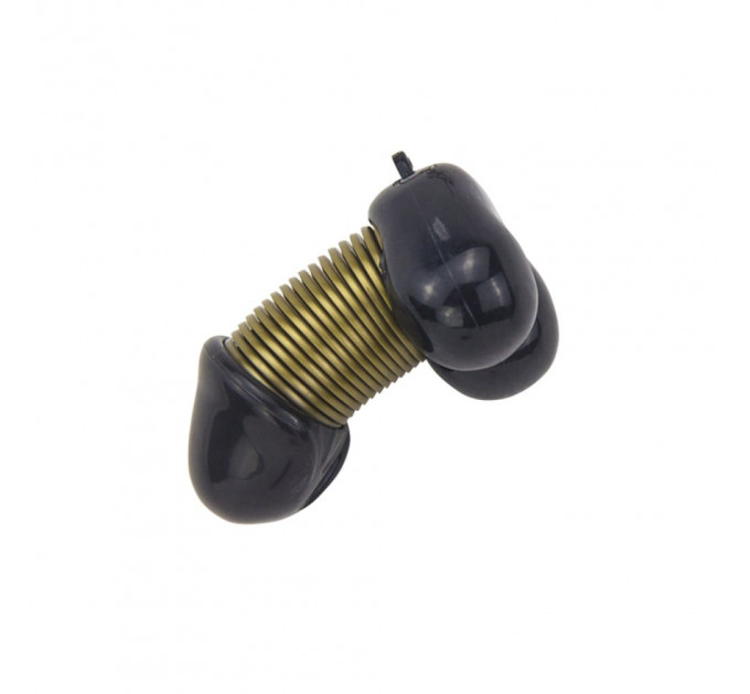 Брелок в виде пениса на пружине Roomfun SEXY MOBILE Key Ring черно-золотой