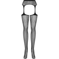 Чулки с поясом Obsessive S207 S/M черные