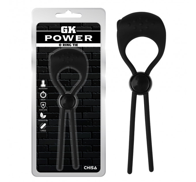 Эрекционное кольцо-лассо с вибропулей Chisa GK Power, черное