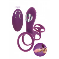 Эрекционное вибро кольцо ToyJoy Halo Halo C-Ring Sleeve с клиторальным отростком, фиолетовое