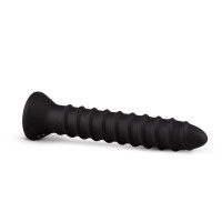 Вібратор анальний із рельєфом EasyToys Screwed, чорний, L