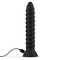 Вібратор анальний із рельєфом EasyToys Screwed, чорний, L