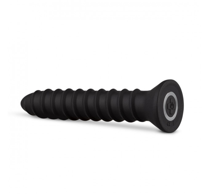 Вибратор анальный с рельефом EasyToys Screwed, черный, L