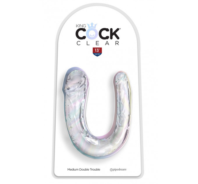 Фалоімітатор подвійний Pipedream King Cock Clear, прозорий, M