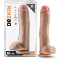 Фаллоимитатор гигант реалистик Blush Dr. Skin Mr. Savage на присоске, бежевый