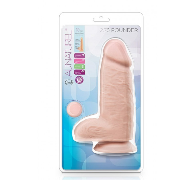 Фаллоимитатор гигантский Au Naturel, реалистичный, на присоске, 25.4 х 7.6 см