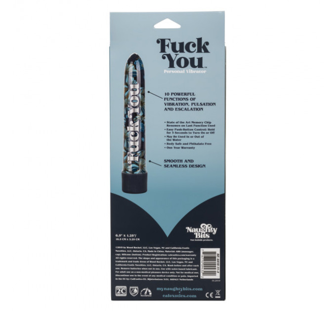 Классический вибратор CalExotics Naughty Bits: Fuck You Personal Vibrator - Free Shipping