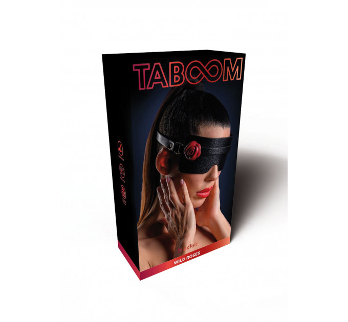 Маска БДСМ с декоративной розой Taboom Wild Roses Blindfolc черная