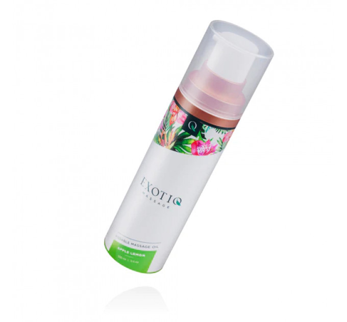 Олія для масажу їстівна з ароматом та смаком яблука та лимона Exotiq Massage Oil Apple Lemon -
