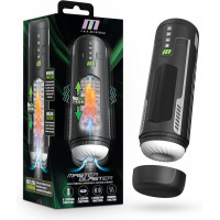 Мастурбатор с вибрацией, функцией посасывания Blush Master Blaster и подогревом, в черной колбе