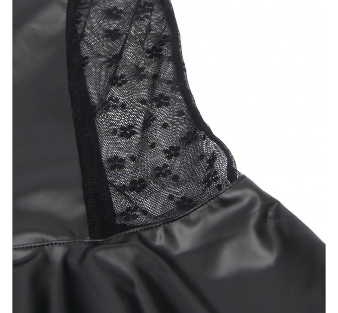 Міні-сукня з блискавкою та підтяжками Star Night з імітації шкіри, чорна, S