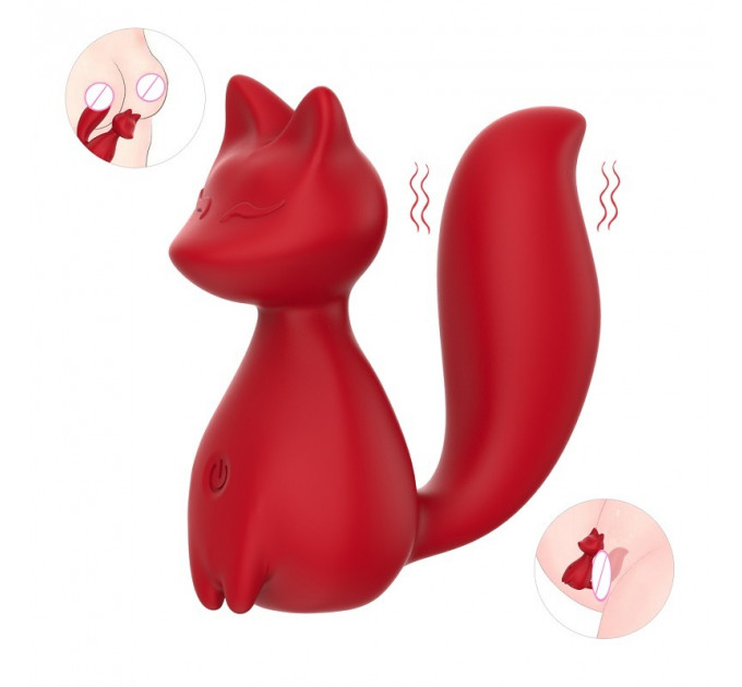 Міні-вібратор кліторальний Every Night Toys Doris у формі лисиці червоний, 10 режимів вібрації