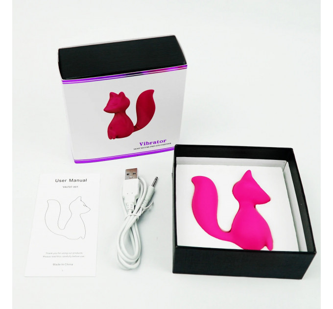 Міні-вібратор кліторальний Every Night Toys Doris у формі лисиці червоний, 10 режимів вібрації