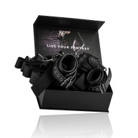 Набор для бондажа на кровать с манжетами для рук и ног Under Mattress Restraint Set, черный