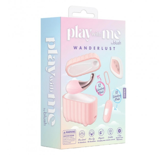 Набор вибраторов Blush Play With Me с пуьтом и кейсом, розовый, 2 шт