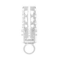 Насадка на член рельєфна Chisa Get Lock з кільцем на мошонку та місцем для вібропулі, прозора