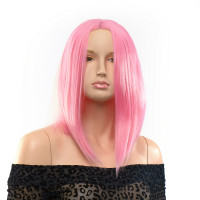Парик боб каре розовый, 30 см