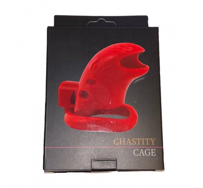 Пояс верности с тремя кольцами Runye Chastity cage красный