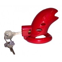 Пояс верности с тремя кольцами Runye Chastity cage красный