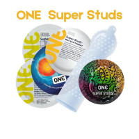 Набор латексных презервативов One Super Studs с точечным рельефом (цена за 5 шт.)