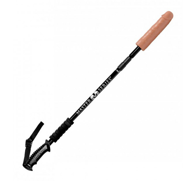 Реалістична насадка на регульованій довгій чорній рукояті Dick Stick - Dildo On Expandable Rod