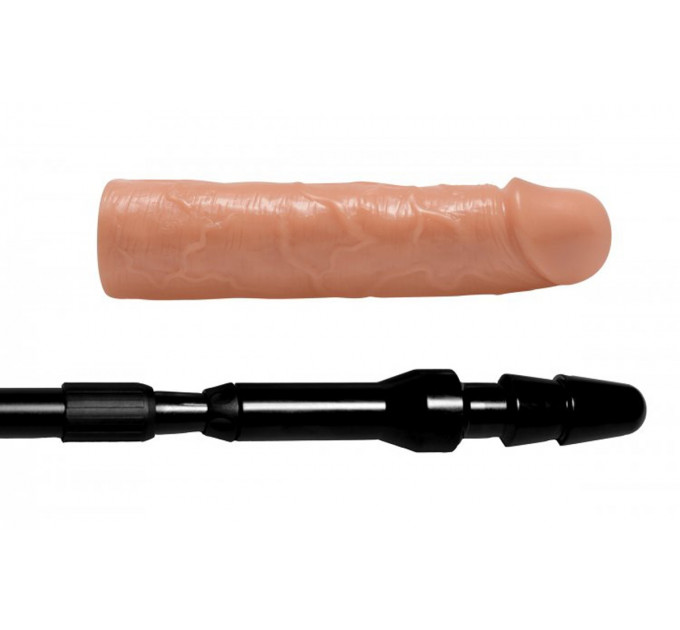 Реалістична насадка на регульованій довгій чорній рукояті Dick Stick - Dildo On Expandable Rod
