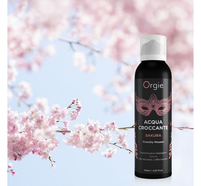 Шипуча пінка зволожуюча для масажу Acqua Crocante, Аромат: сакура, Orgie